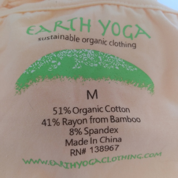 EARTH YOGA TANK TOP CRISS CROSA BACK NWT PRETTY PEACH Eco Sustainable Gym - Picture 9 of 9